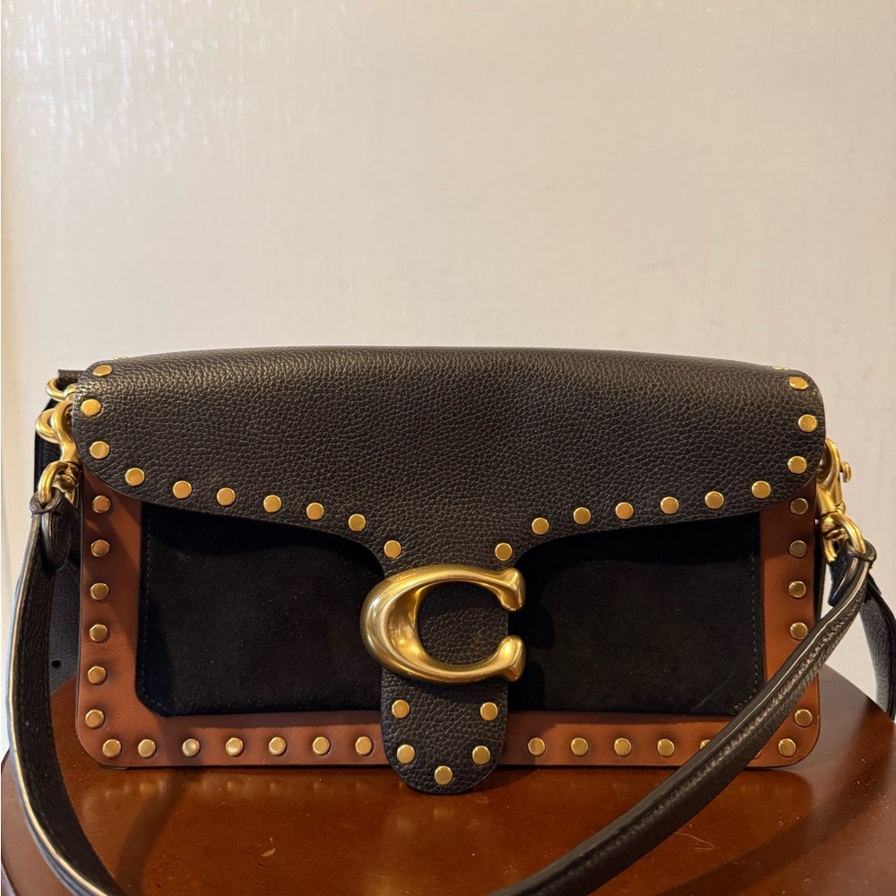 Coach Tabby 26 Brown and Black Studded Bag